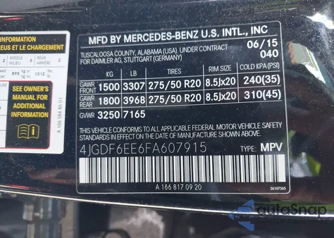 2015 Mercedes-Benz Gl 450 4Matic from USA, damaged, VIN 4JGDF6EE6FA607915
